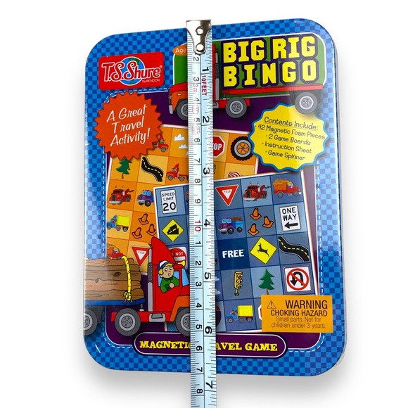 Big Rig Bingo Magnetic Travel Game Tin Storage Case Car Trip Activity TS Shure - Picture 10 of 10